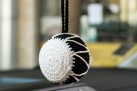 Χειροποίητο Πλεκτό Διακοσμητικό Amigurumi - Μαύρο/Λευκό Νταούλι