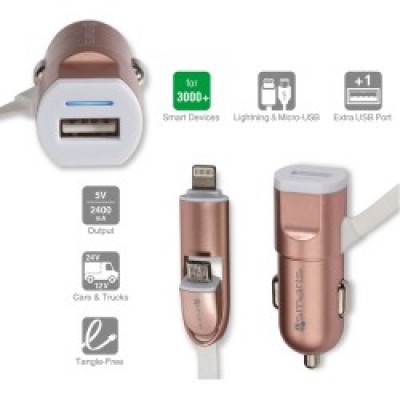 Φορτιστής Αυτοκινήτου 4smarts  με Υποδοχές Micro-USB και Lightning