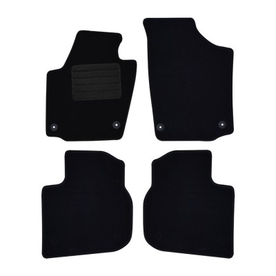 Πατάκια δαπέδου μοκέτας Standard μαύρα συμβατά για Seat Toledo (IV)/ Skoda Rapid 4τμχ.