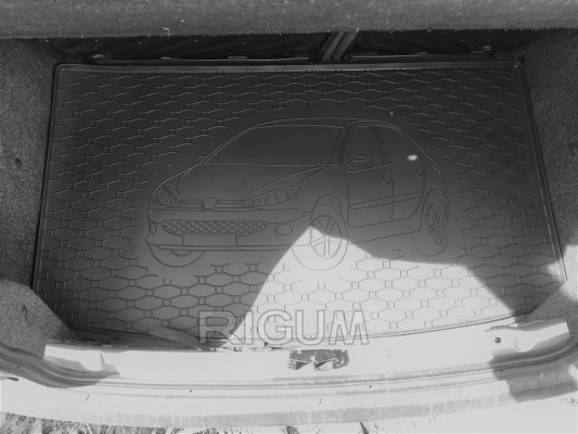 Πατάκια δαπέδου με πορτ μπαγκάζ λαστιχένια σετ για Peugeot 206 Hatchback 5τμχ