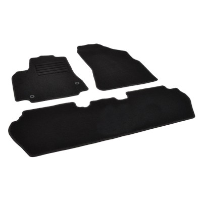 Πατάκια δαπέδου μοκέτας Standard μαύρα συμβατό για Citroen Berlingo II/ Peugeot Partner II (5-θέσεων) 3τμχ.