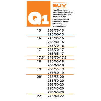 Αντιολισθητικές Χιονοκουβέρτες Easy & Safe για SUV Q1