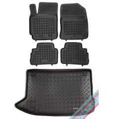 Πατάκια δαπέδου με πορτ μπαγκάζ σετ για Hyundai Kona I (OS) αντιολισθητικό 5τμχ